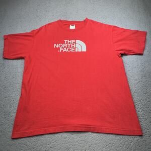 The North Face Shirt Mens Large Red Big Logo Short Sleeve Crewneck Graphic TNF